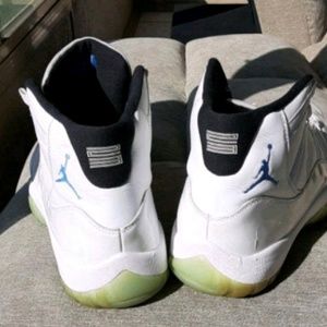All white retro Jordan 11's